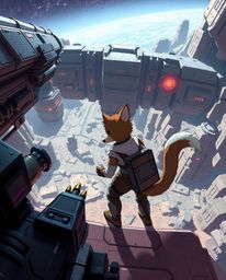 Embark on a thrilling journey with a hero and their talking animal companion in a futuristic sci-fi setting. Witness advance