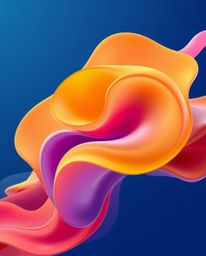 Explore a mesmerizing 3D illustration featuring vibrant colors and fluid shapes seamlessly morphing into each other. This end
