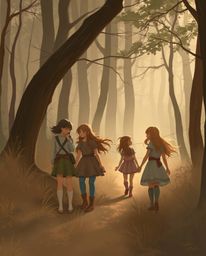 Immerse yourself in a soft, dreamy atmosphere where a group of friends with unique powers ventures into a mysterious forest. 
