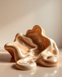 Explore captivating sculptural 3D fluid shapes crafted with a mercury-like texture.  Reflective surfaces amplify the studio l