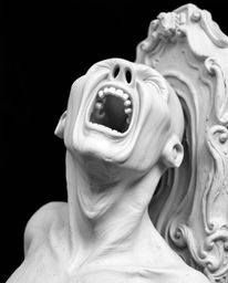 This art collection captures the raw emotion of a scream in striking visual styles. From classic black and white sculptural c