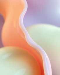 Explore the captivating beauty of abstract 3D liquid forms in this extreme macro close-up. Bathed in soft lighting and render