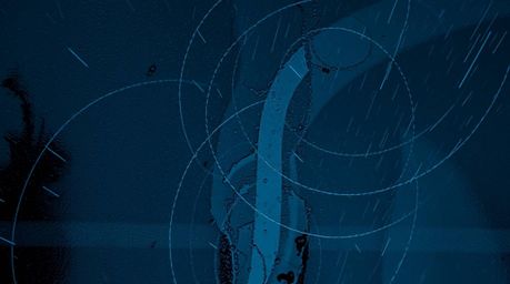 Immerse yourself in a captivating digital art piece showcasing an overhead bird’s eye view of a wet, rainy scene. Neon gradie