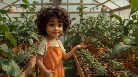 A highly detailed, high-resolution, Pixar-inspired stock photo of a brilliant young homeschooler with bright hazel eyes and c