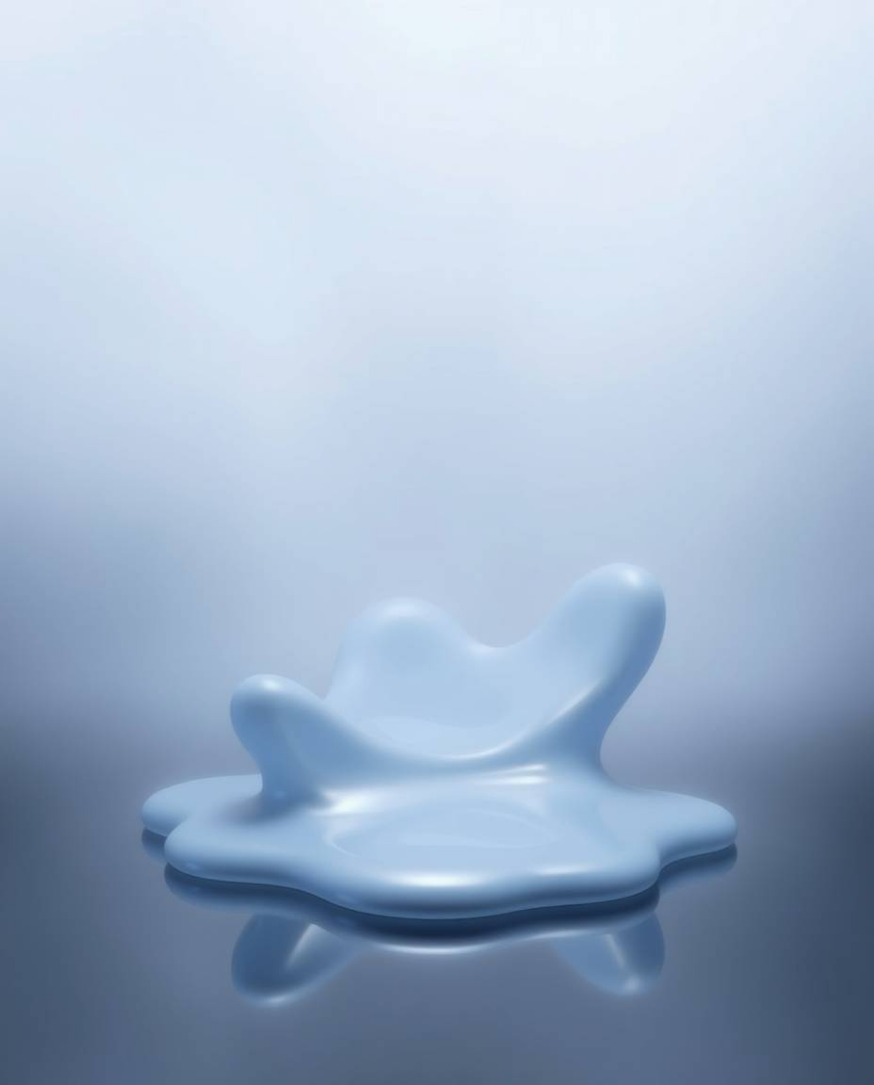 Explore mesmerizing sculptural 3D fluid shapes crafted from simulated mercury. These artworks boast reflective surfaces, enha