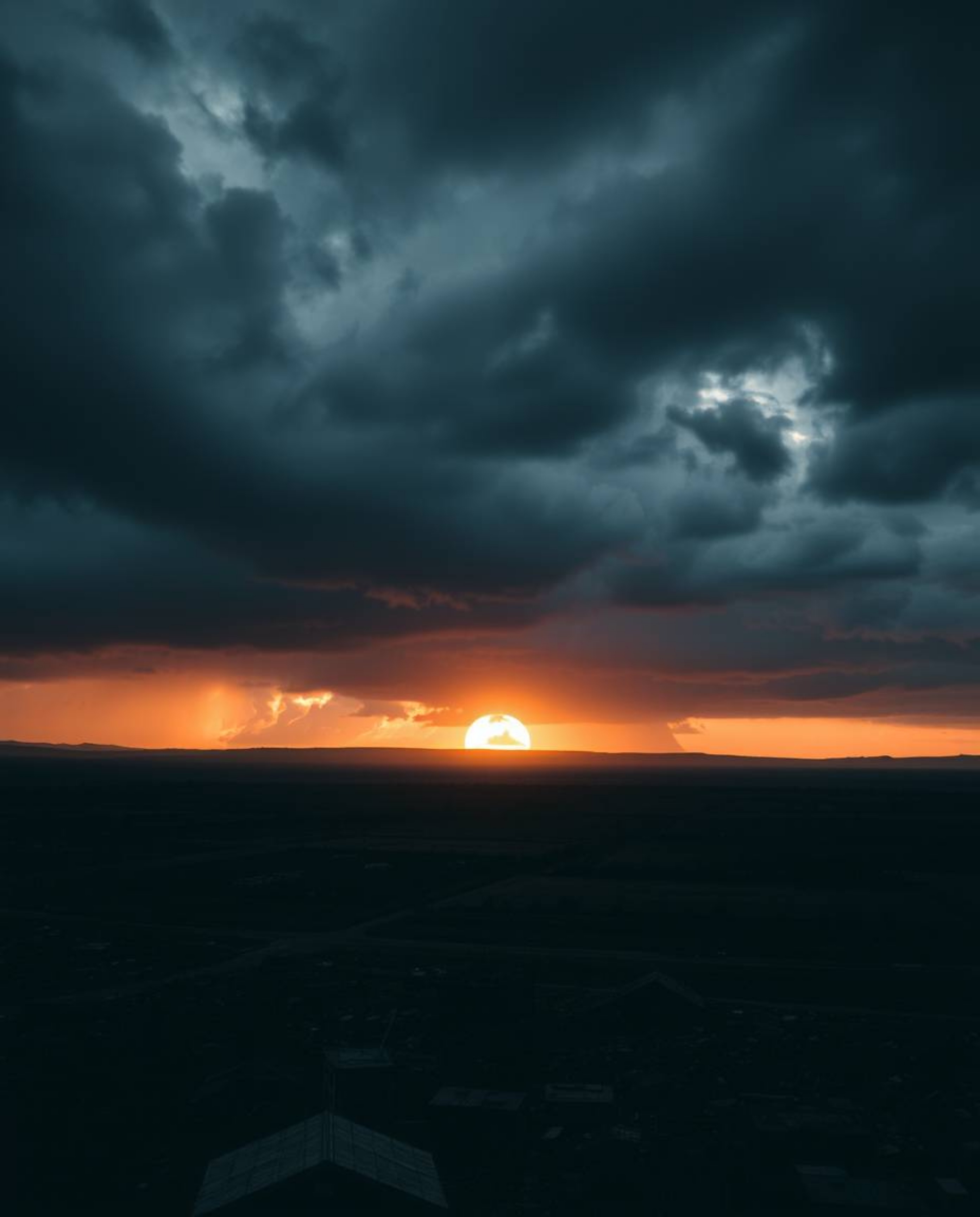Experience the intense drama of a sunrise breaking over a desolate war-torn landscape. This scene evokes a dark and brooding 