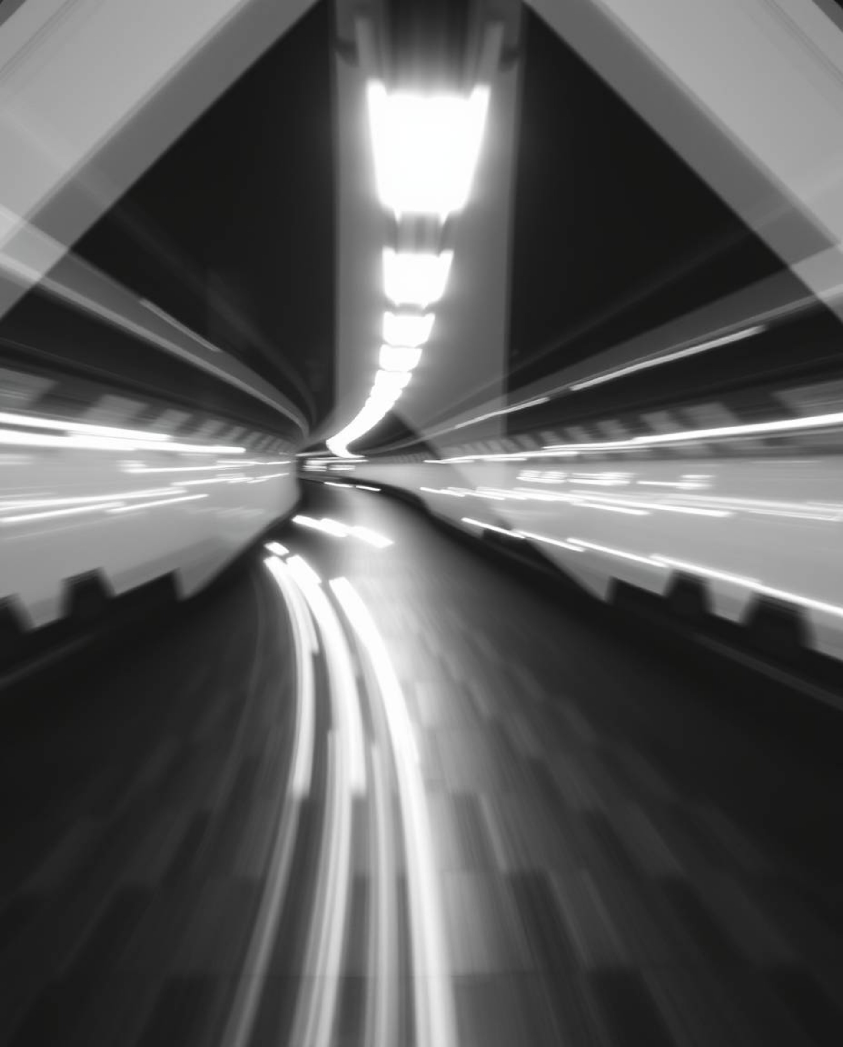 This collection features long-exposure black and white photographs that capture motion and light trails, skillfully incorpora