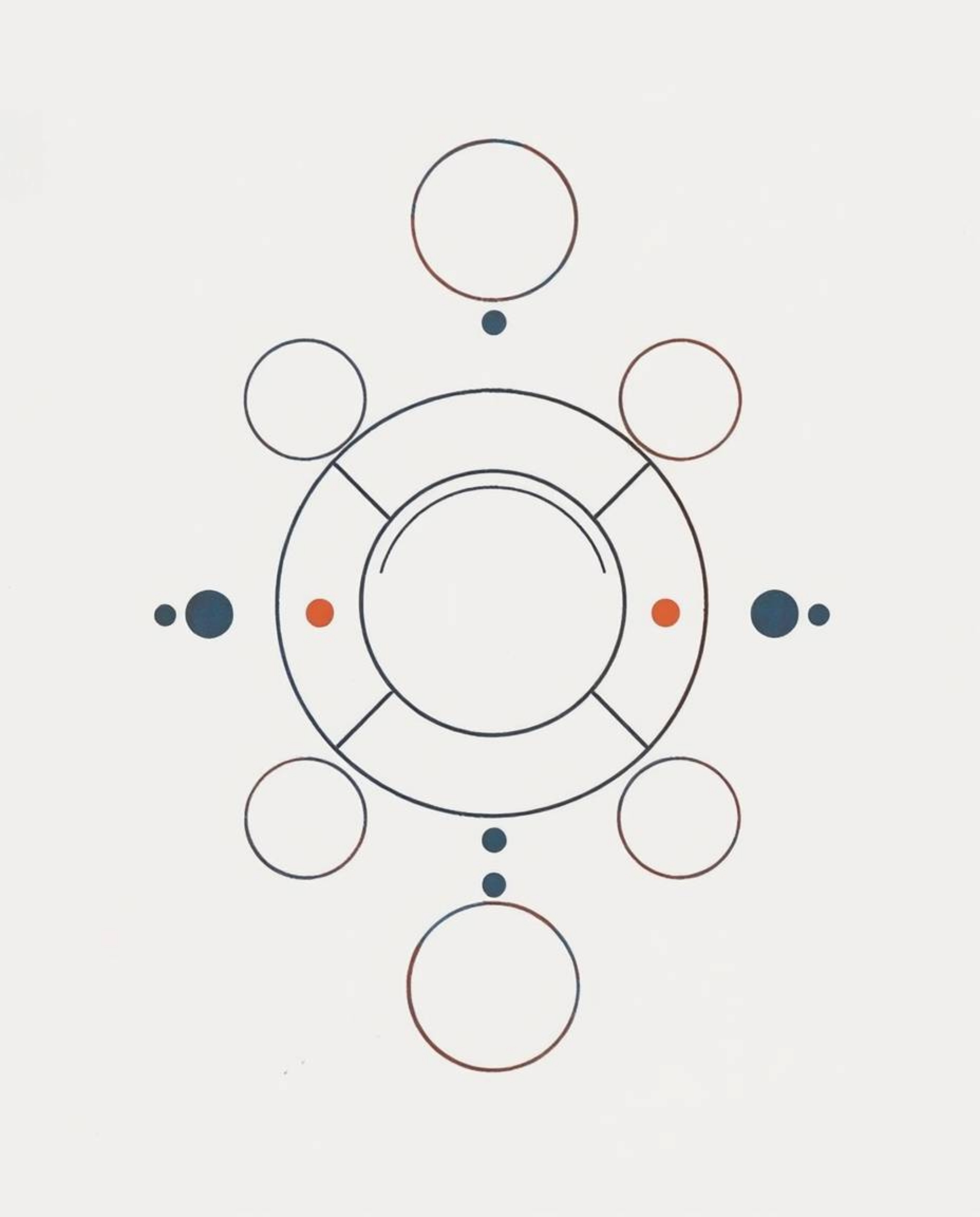 A charming hand-drawn sketchnote showcases a minimalist geometric pattern.  Featuring circles and lines in a classic Bauhaus 