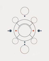 A charming hand-drawn sketchnote showcases a minimalist geometric pattern.  Featuring circles and lines in a classic Bauhaus 
