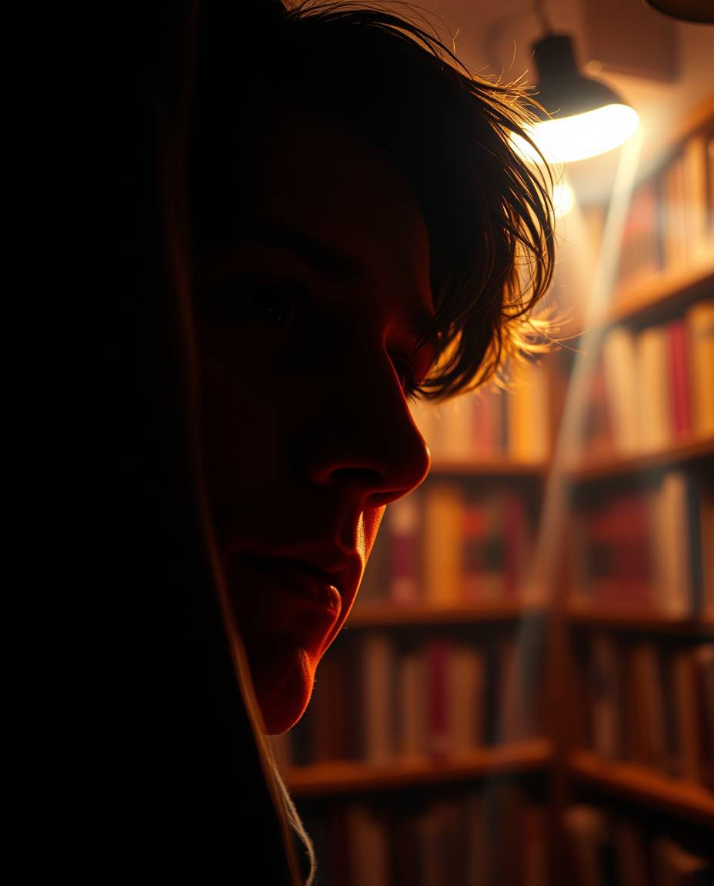 A captivating scene unfolds in a tight close-up shot, revealing a person's awe-struck expression as they discover a hidden un