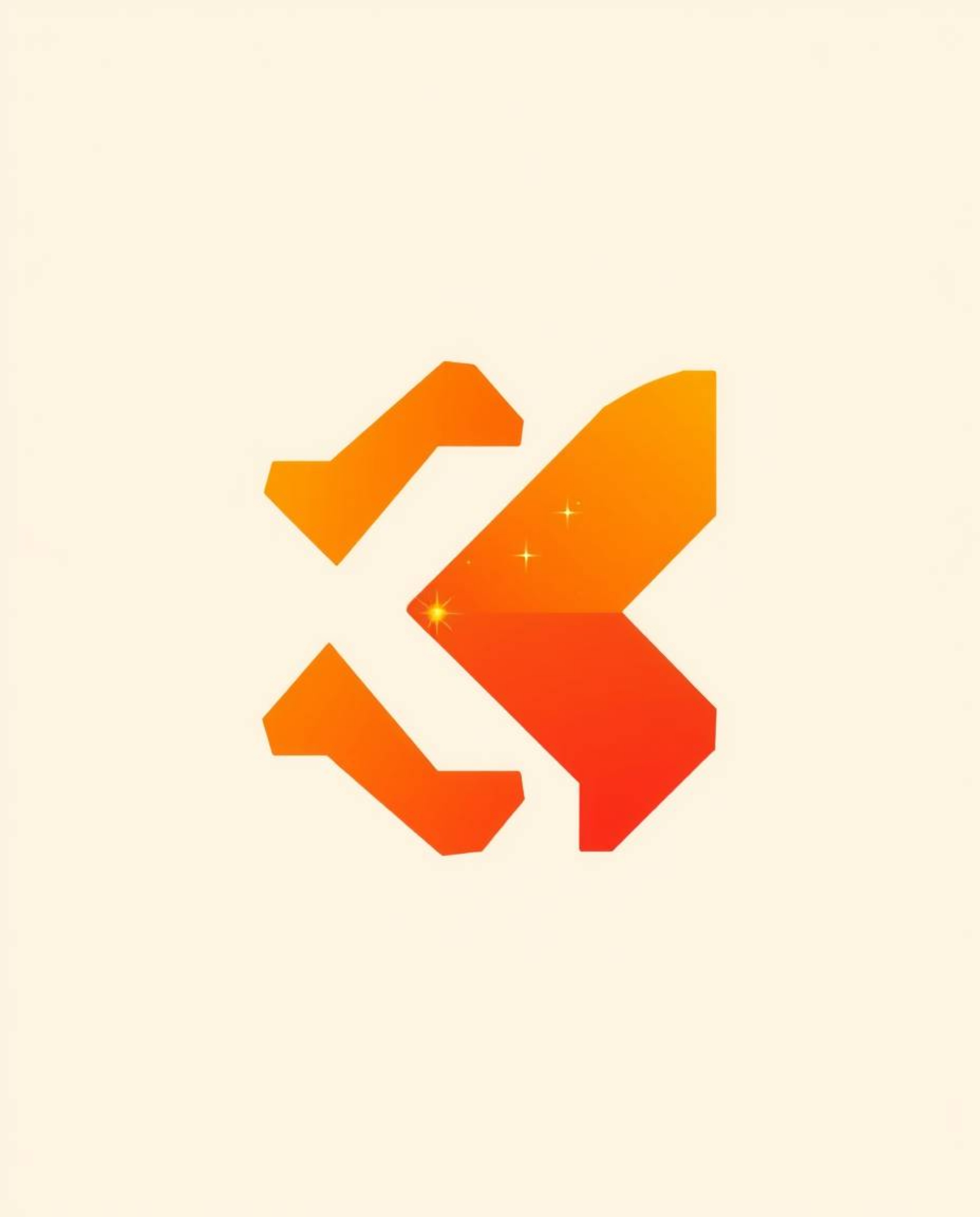 Create a visually striking logo featuring warm tones (reds, oranges, yellows).  The design should incorporate geometric shape