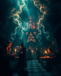 Explore a dreamlike and surreal world within a magical school filled with young wizards, brought to life with intense and dra