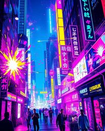 Immerse yourself in a bright and vibrant world of creative light art with this collection showcasing colorful neon splashes i