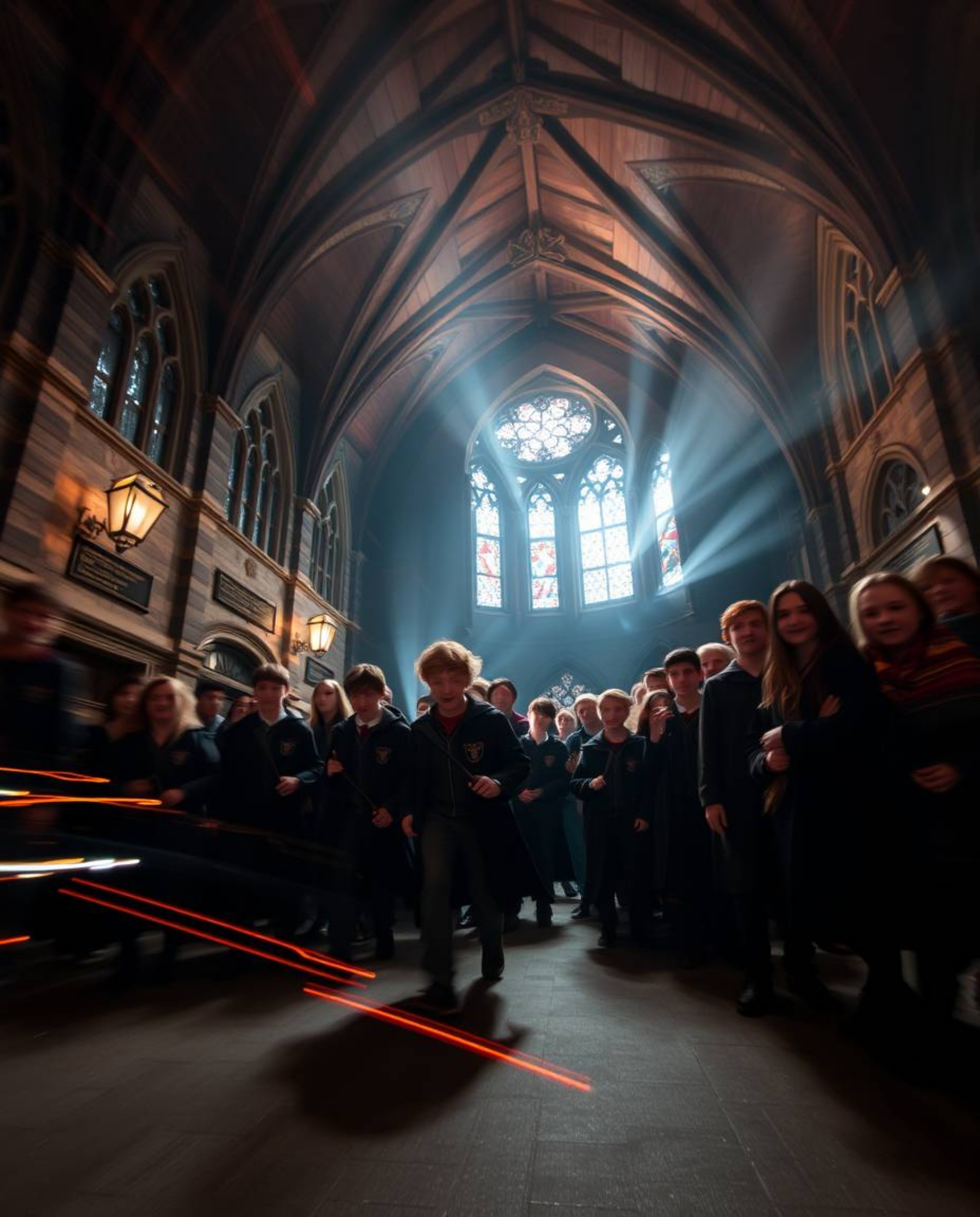 Explore the captivating world of a magical school filled with young wizards, brought to life through long exposure techniques