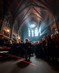 Explore the captivating world of a magical school filled with young wizards, brought to life through long exposure techniques