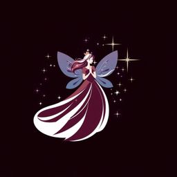 This sophisticated logo design features a fairy godmother emerging in a swirling cloud of sparkles. The design utilizes geome