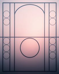A captivating image featuring a minimalist geometric pattern of circles and lines, reminiscent of Bauhaus style.  Rendered in
