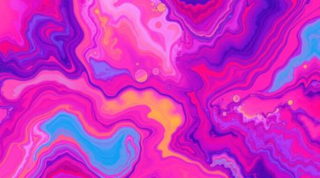A captivating digital artwork depicting a bold acrylic painting with vibrant neon gradient textures flowing across a liquid s