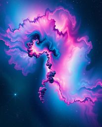 Stunning visuals of colliding galaxies featuring rich teal hues and luxurious vibrant colors.  Experience a cosmic explosion 