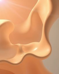 Explore the captivating world of smooth, 3D fluid shapes in natural earth tones, floating effortlessly in zero gravity. These