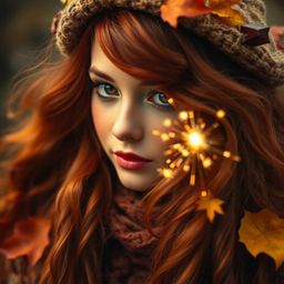 A captivating close-up image showcases a fairy godmother emerging from a swirl of sparkling light. Warm autumnal tones domin