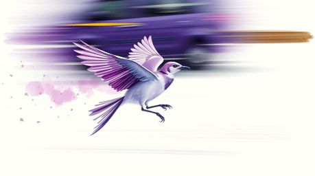 A stunning watercolor painting captures the energy of a fast-running bird soaring past traffic with translucent washes and dy