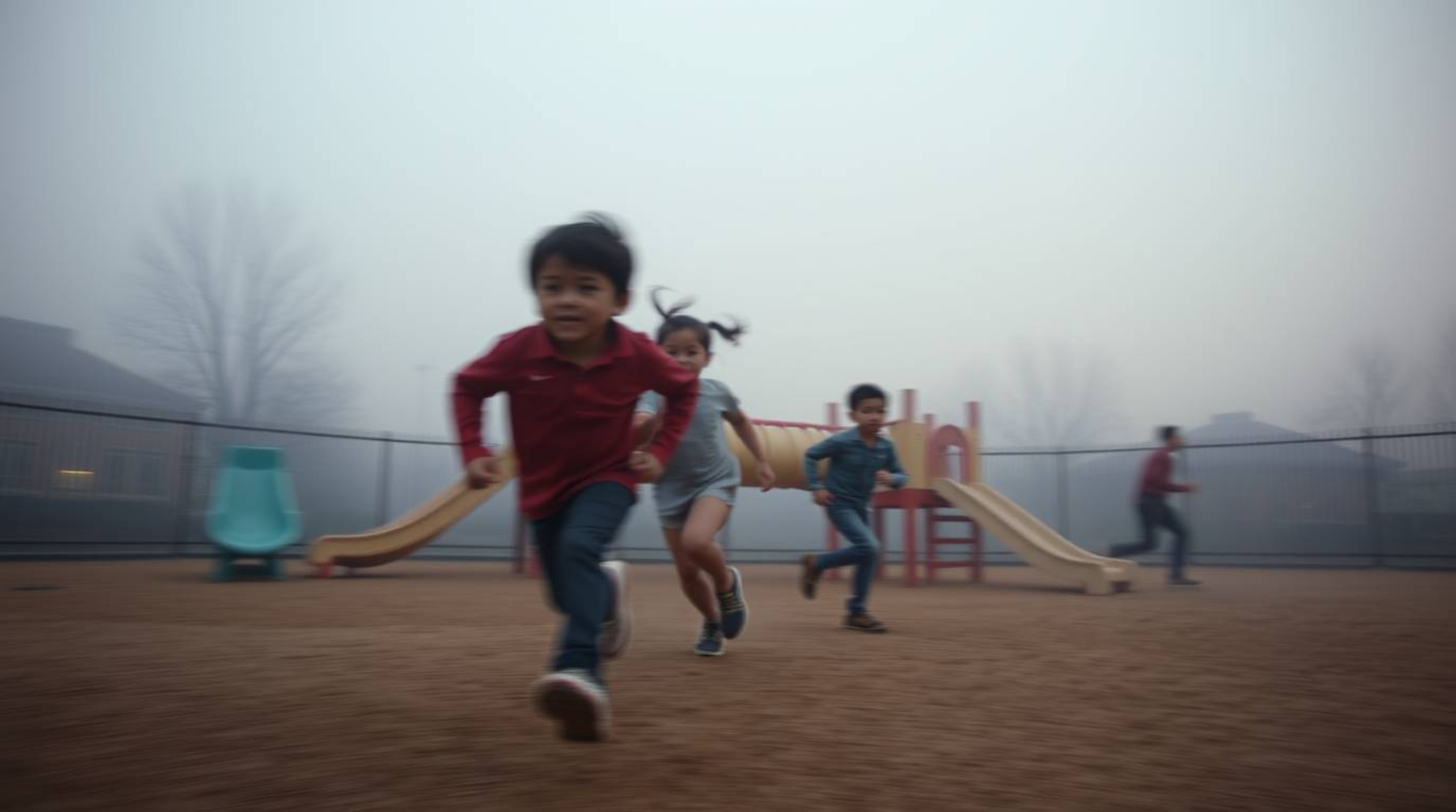 Experience the world through a unique lens with this professional photograph capturing a dramatic slow-motion run through a p