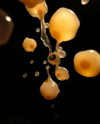 Explore visually stunning 3D art featuring floating blobs of fluid jelly captured from a high angle perspective. The images s