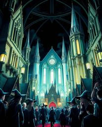 Discover a captivating visual journey through a magical school brimming with young wizards.  Experience the graceful elegance