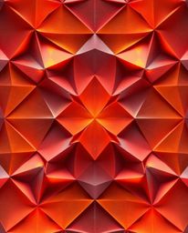 A captivating image showcases an intricate origami-style design.  The seamless pattern features a vibrant neon color palette 