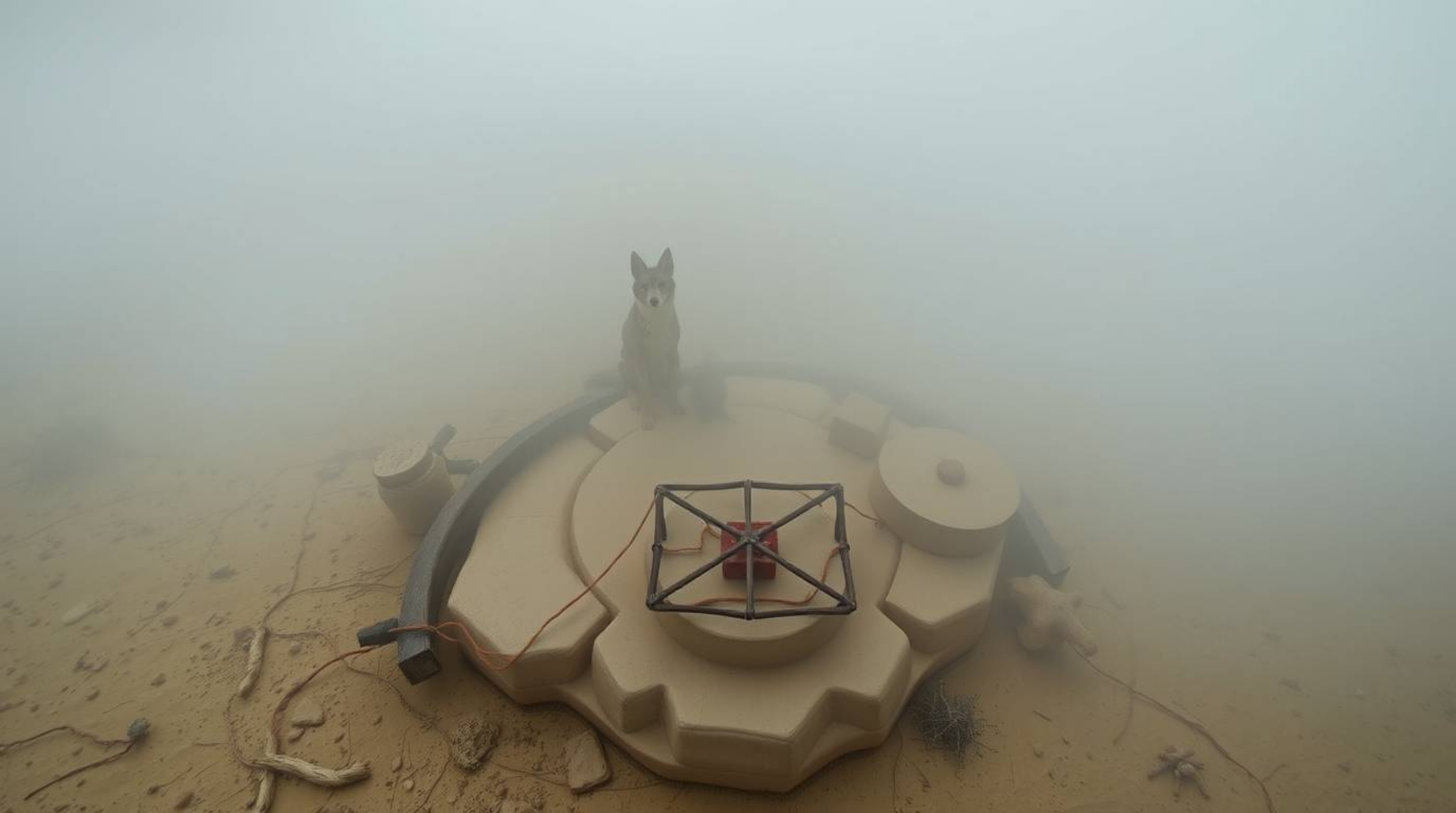 This series features a collection of sculptural clay art pieces depicting a coyote in various scenarios. The images are captu
