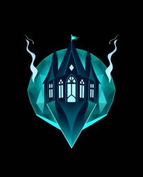 A captivating geometric logo design for a magical school brimming with young wizards.  Inspired by dramatic stormy skies, the