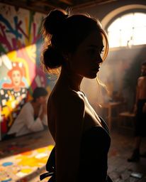 This image features a captivating scene of a room exploding with paint, beautifully silhouetted against strong backlighting. 