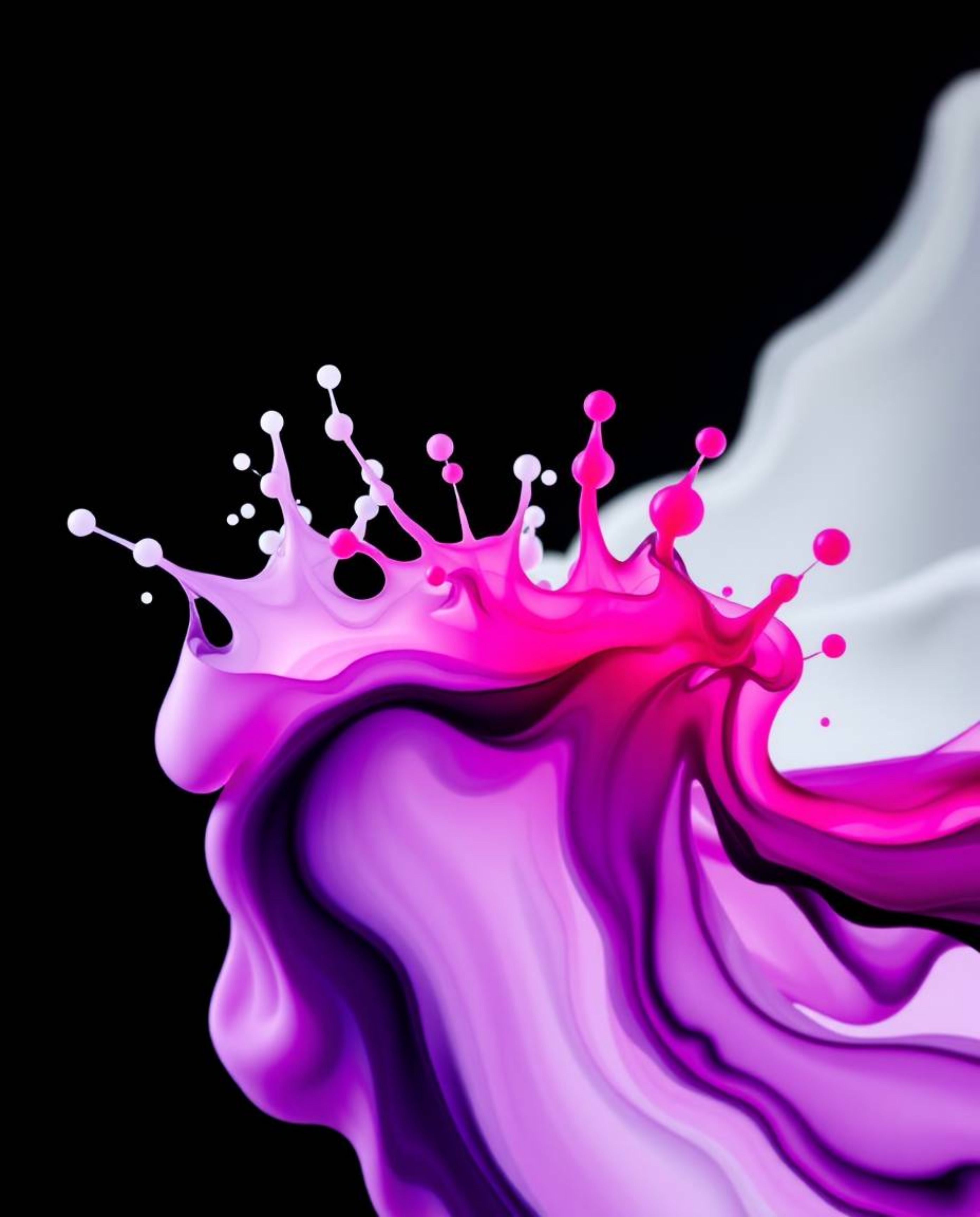 A modern flat design photograph showcasing vibrant ink splashes in water.  The image features a classic black and white aesth
