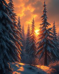 A digital painting captures the unique combination of a warm golden glow and an eerie atmosphere as sunset light sparkles on 
