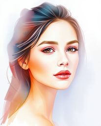 Discover stunning digital glitch art portraits featuring delicate watercolor styles.  Experience seamless color blending, tra