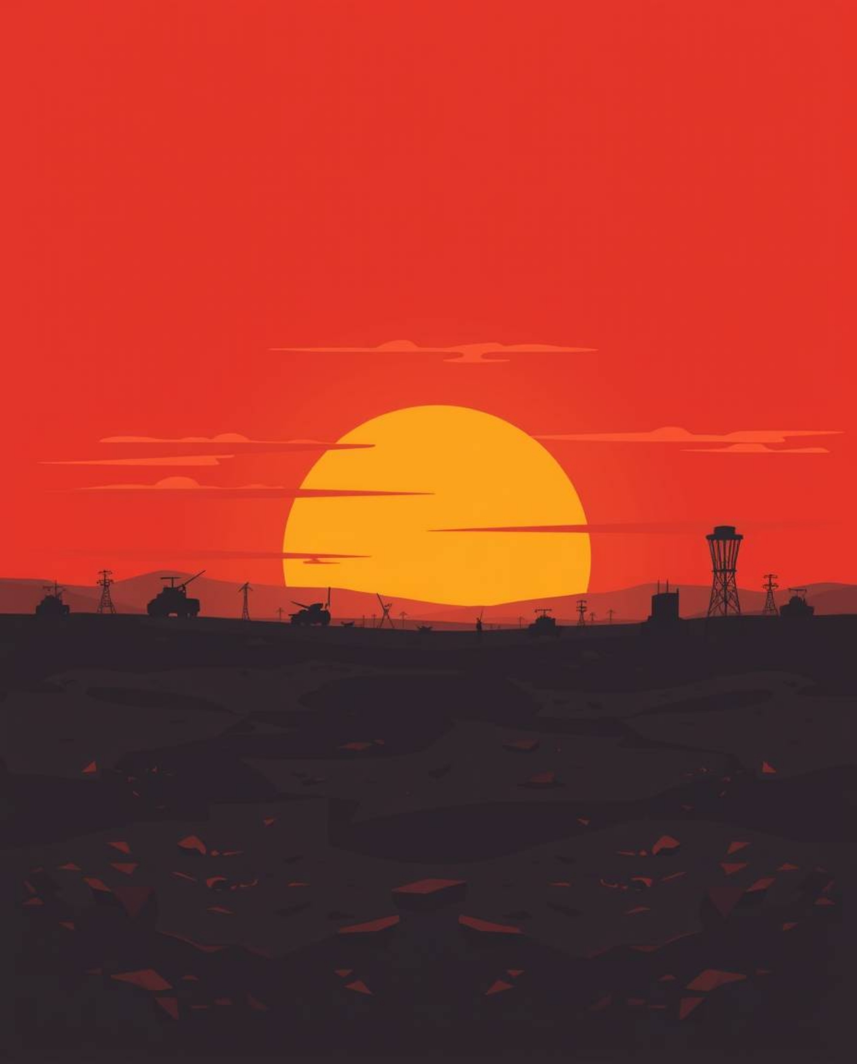 This stunning illustration captures the hope and resilience that can emerge from devastation.  A modern flat design depicts a