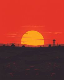 This stunning illustration captures the hope and resilience that can emerge from devastation.  A modern flat design depicts a