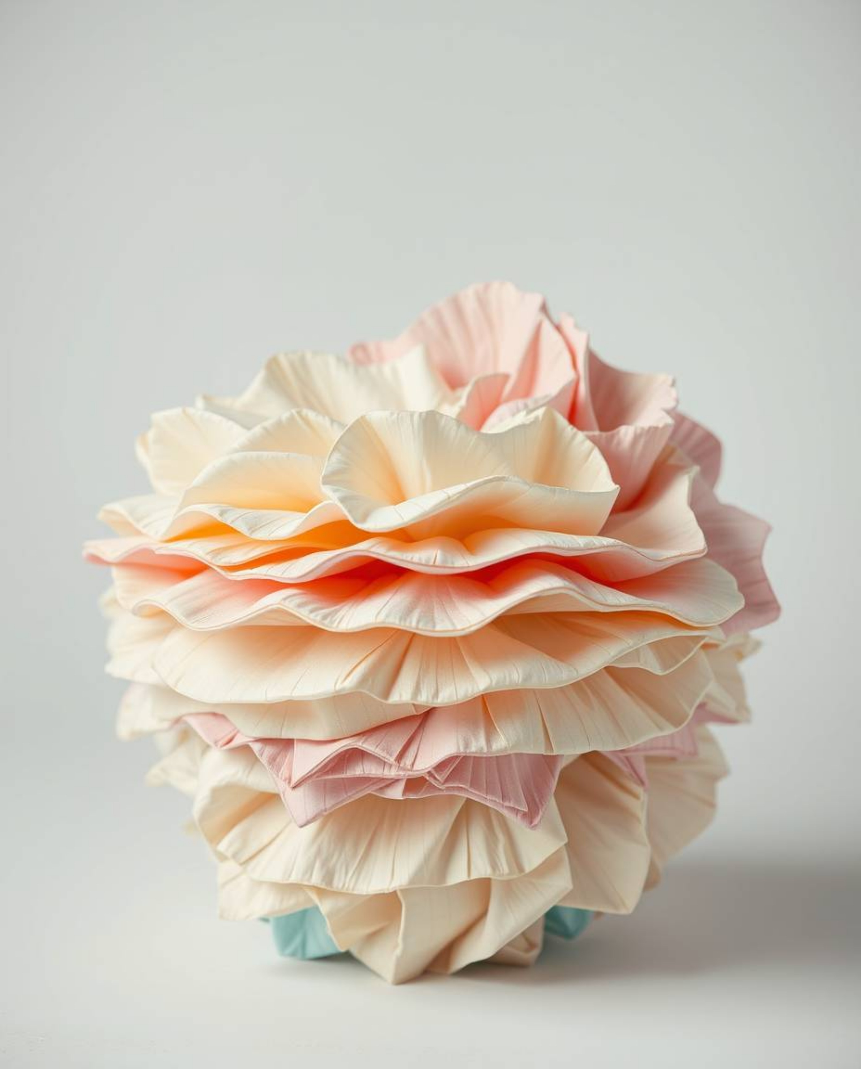 Discover a unique blend of classical sculpture and digital art. This piece features a layered papier-mâché sculpture with sof