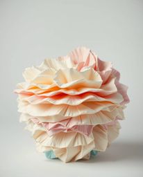 Discover a unique blend of classical sculpture and digital art. This piece features a layered papier-mâché sculpture with sof