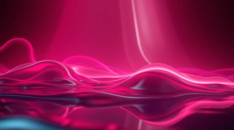 Explore a captivating digital art piece featuring neon gradient textures elegantly flowing across a liquid surface. The artwo