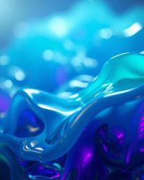 Dive into a hyperrealistic sci-fi world with this stunning image. Featuring surreal 3D fluid shapes resembling melted glass, 