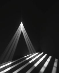 Immerse yourself in a captivating black and white ethereal scene, masterfully crafted with high contrast and low-key lighting