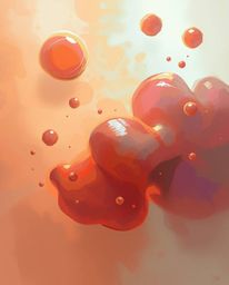 A dynamic digital sketch portrays translucent, fluid organic blobs gracefully floating in space, achieved with loose painterl