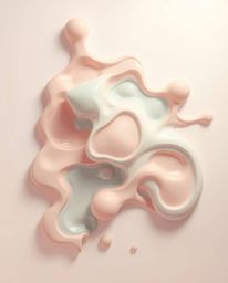 Immerse yourself in a captivating world blending isekai anime aesthetics with abstract 3D liquid forms. This artwork features