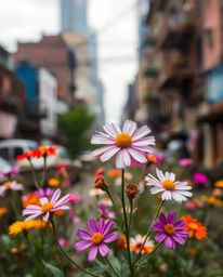 Experience the stunning juxtaposition of life and decay in these images of flowers blooming amidst the ruins of a post-apocal