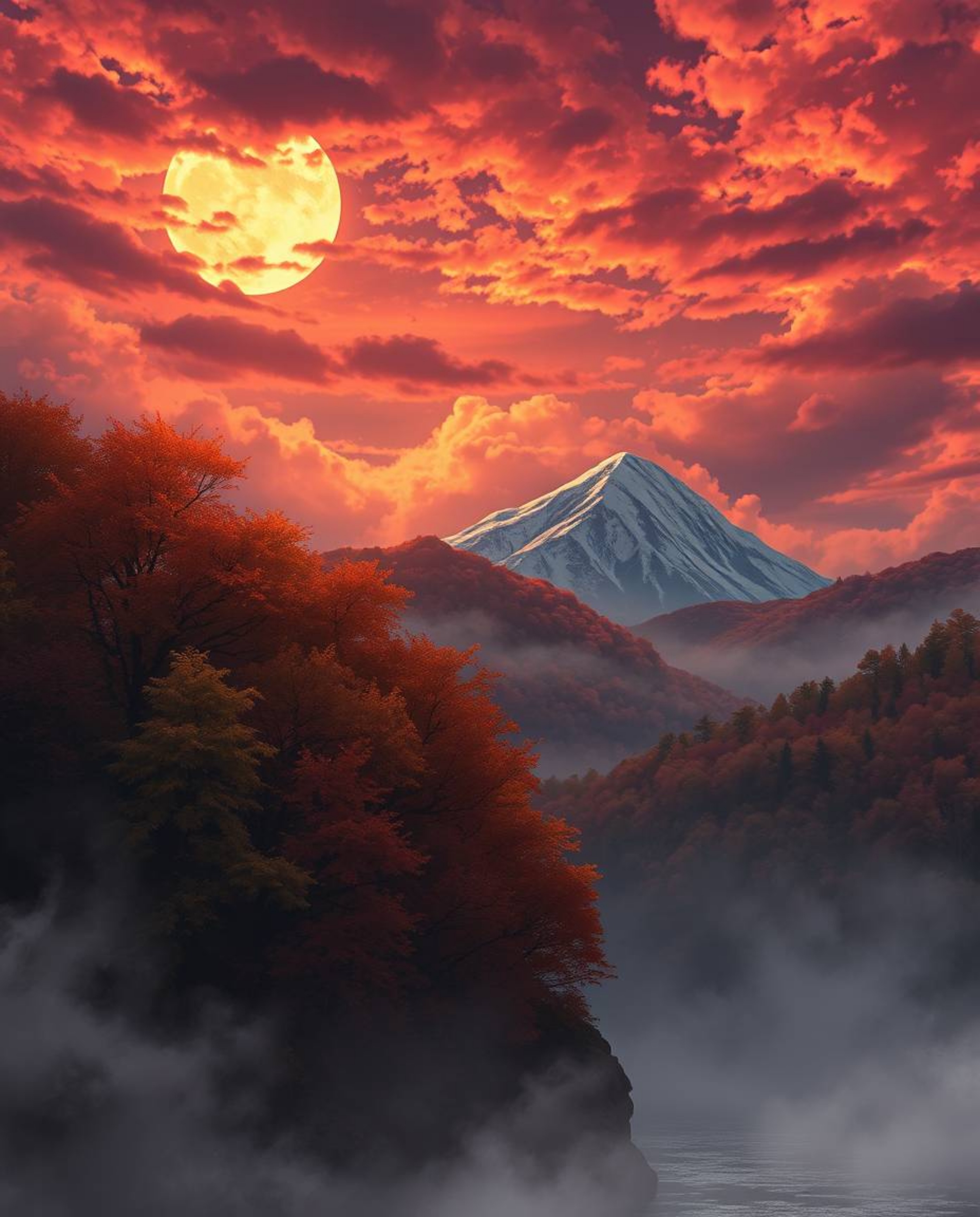 Immerse yourself in a breathtaking Isekai anime-inspired scene featuring smooth, 3D fluid shapes with metallic textures, floa