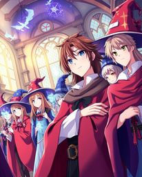 Explore a magical school brimming with young wizards in an Isekai anime style, showcasing a graceful and elegant aesthetic. W
