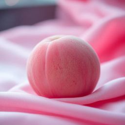 A captivating soft cinematic haze candid street photography close-up ASMR image featuring a soft blushing pink peach delicate