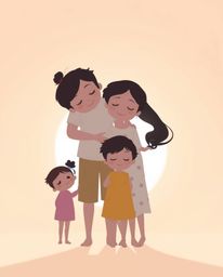 This heartwarming scene depicts a heartfelt family reunion in the beloved Pixar style.  The illustration utilizes soft pastel